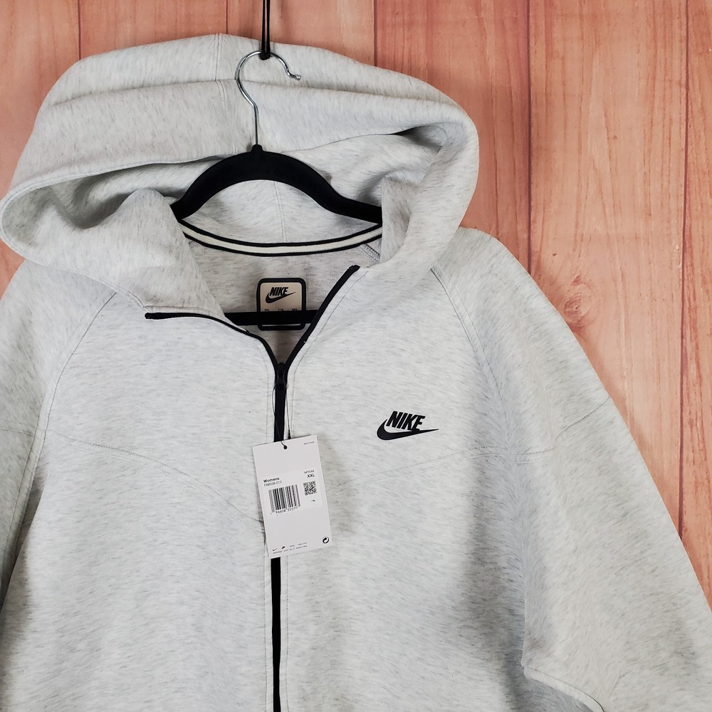 Nike Sportswear Tech Fleece Windrunner Womens Hoodie 2XL Gray Heather Full-Zip - Picture 2 of 11